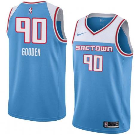 19_20_Light_Blue Drew Gooden Kings #90 Twill Basketball Jersey FREE SHIPPING