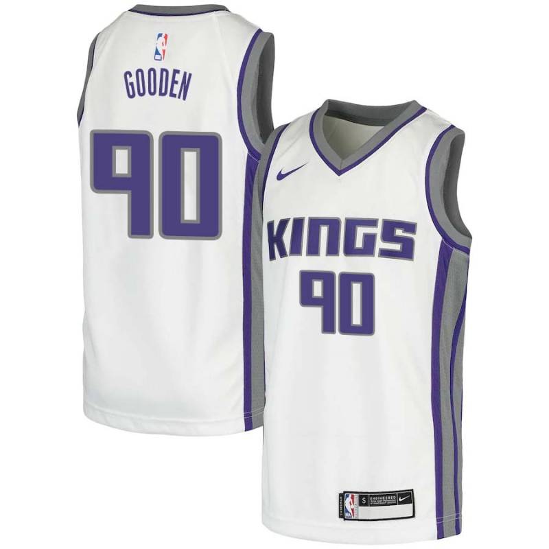 White Drew Gooden Kings #90 Twill Basketball Jersey FREE SHIPPING