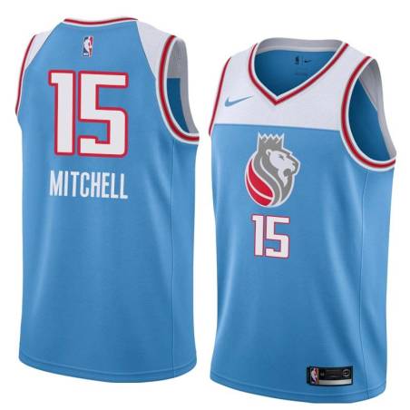 18-19_Light_Blue 2021 Draft Davion Mitchell Kings #15 Twill Basketball Jersey FREE SHIPPING