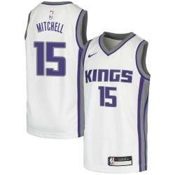 White 2021 Draft Davion Mitchell Kings #15 Twill Basketball Jersey FREE SHIPPING