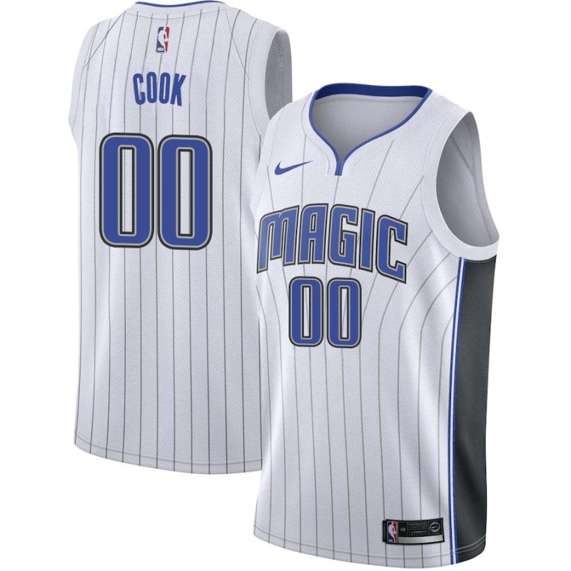 White Anthony Cook Magic #00 Twill Basketball Jersey FREE SHIPPING