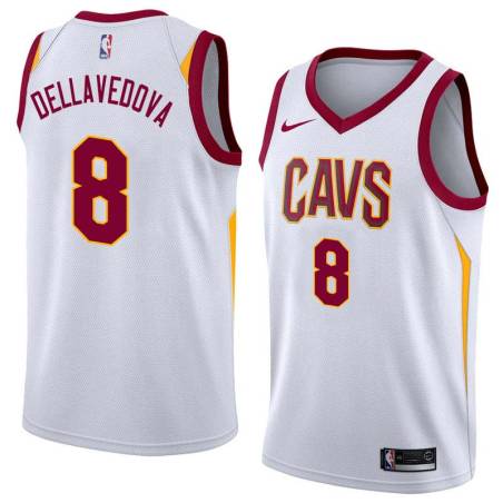 White Matthew Dellavedova Twill Basketball Jersey -Cavaliers #8 Dellavedova Twill Jerseys, FREE SHIPPING