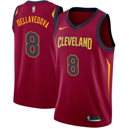 Burgundy Matthew Dellavedova Twill Basketball Jersey -Cavaliers #8 Dellavedova Twill Jerseys, FREE SHIPPING