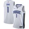 White Maurice Evans Magic #1 Twill Basketball Jersey FREE SHIPPING