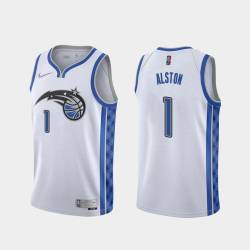 White_Earned Rafer Alston Magic #1 Twill Basketball Jersey FREE SHIPPING