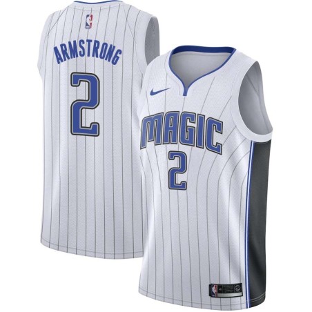 White BJ Armstrong Magic #2 Twill Basketball Jersey FREE SHIPPING