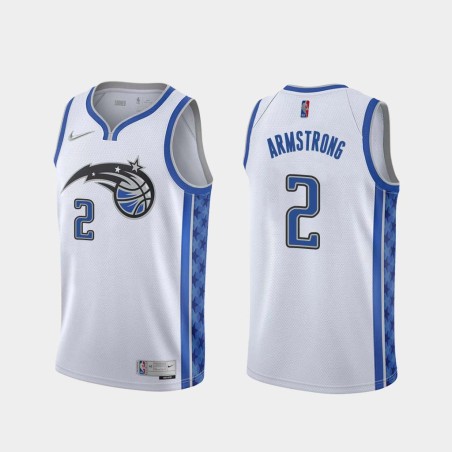 White_Earned BJ Armstrong Magic #2 Twill Basketball Jersey FREE SHIPPING