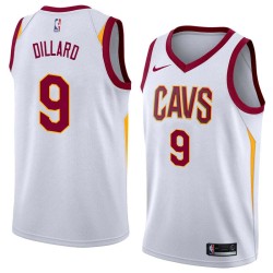 White Mickey Dillard Twill Basketball Jersey -Cavaliers #9 Dillard Twill Jerseys, FREE SHIPPING