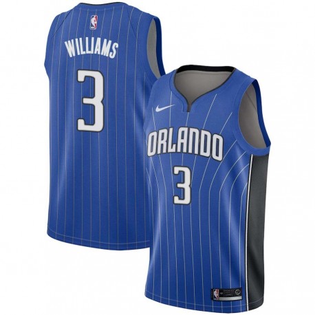 Blue Monty Williams Magic #3 Twill Basketball Jersey FREE SHIPPING