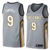 Gray Tony Campbell Twill Basketball Jersey -Cavaliers #9 Campbell Twill Jerseys, FREE SHIPPING