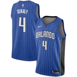 Blue Rony Seikaly Magic #4 Twill Basketball Jersey FREE SHIPPING