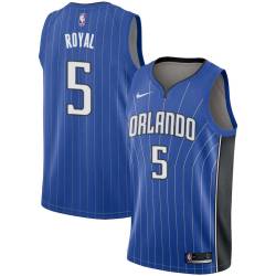 Blue Donald Royal Magic #5 Twill Basketball Jersey FREE SHIPPING