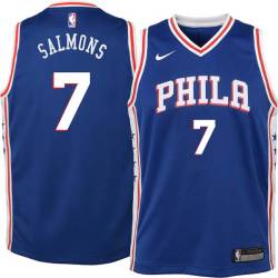 Blue John Salmons Twill Basketball Jersey -76ers #7 Salmons Twill Jerseys, FREE SHIPPING