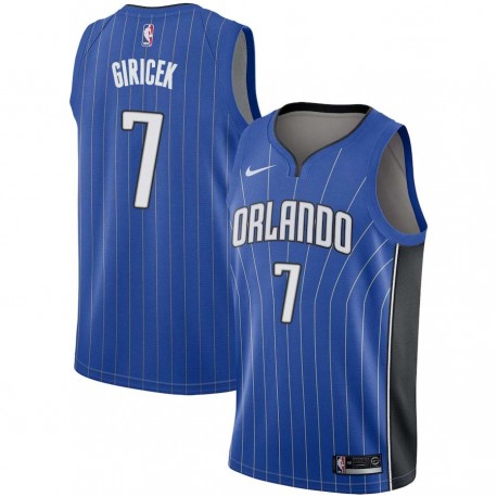 Blue Gordan Giricek Magic #7 Twill Basketball Jersey FREE SHIPPING