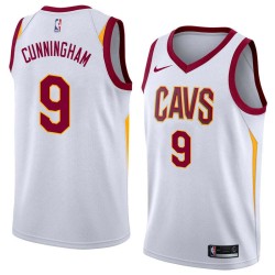 White Jared Cunningham Twill Basketball Jersey -Cavaliers #9 Cunningham Twill Jerseys, FREE SHIPPING