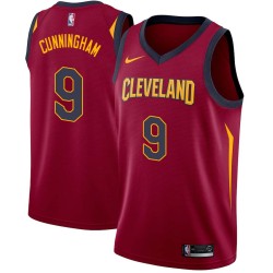 Burgundy Jared Cunningham Twill Basketball Jersey -Cavaliers #9 Cunningham Twill Jerseys, FREE SHIPPING