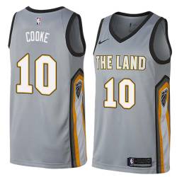 Gray Joe Cooke Twill Basketball Jersey -Cavaliers #10 Cooke Twill Jerseys, FREE SHIPPING