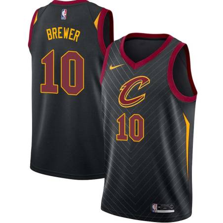 Black Ron Brewer Twill Basketball Jersey -Cavaliers #10 Brewer Twill Jerseys, FREE SHIPPING