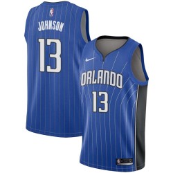 Blue BJ Johnson Magic #13 Twill Basketball Jersey FREE SHIPPING