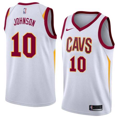 White Anthony Johnson Twill Basketball Jersey -Cavaliers #10 Johnson Twill Jerseys, FREE SHIPPING