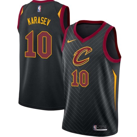 Black Sergey Karasev Twill Basketball Jersey -Cavaliers #10 Karasev Twill Jerseys, FREE SHIPPING