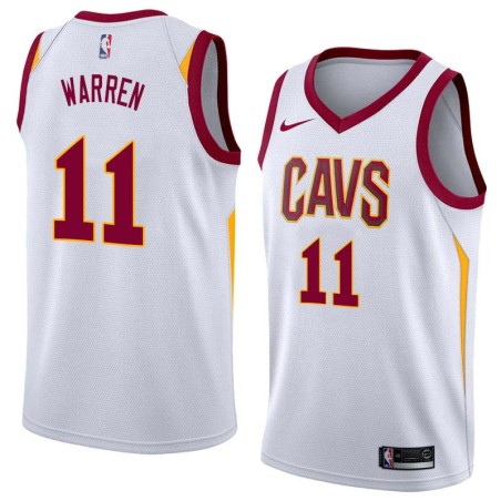 White John Warren Twill Basketball Jersey -Cavaliers #11 Warren Twill Jerseys, FREE SHIPPING