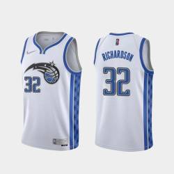 White Jeremy Richardson Magic #32 Twill Basketball Jersey FREE SHIPPING