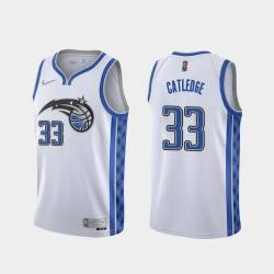 White_Earned Terry Catledge Magic #33 Twill Basketball Jersey FREE SHIPPING