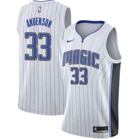 White Ryan Anderson Magic #33 Twill Basketball Jersey FREE SHIPPING