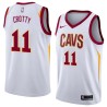 White John Crotty Twill Basketball Jersey -Cavaliers #11 Crotty Twill Jerseys, FREE SHIPPING