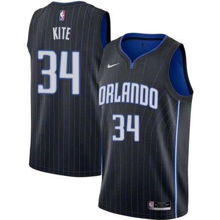 Black Greg Kite Magic #34 Twill Basketball Jersey FREE SHIPPING