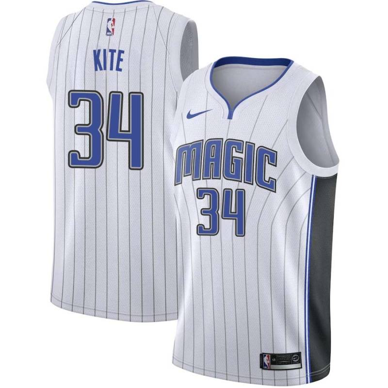 White Greg Kite Magic #34 Twill Basketball Jersey FREE SHIPPING