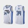 White_Earned Greg Kite Magic #34 Twill Basketball Jersey FREE SHIPPING