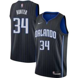 Black Brandon Hunter Magic #34 Twill Basketball Jersey FREE SHIPPING