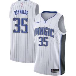 White Jerry Reynolds Magic #35 Twill Basketball Jersey FREE SHIPPING