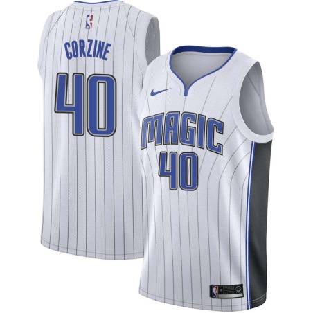 White Dave Corzine Magic #40 Twill Basketball Jersey FREE SHIPPING