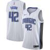 White David Vaughn Magic #42 Twill Basketball Jersey FREE SHIPPING