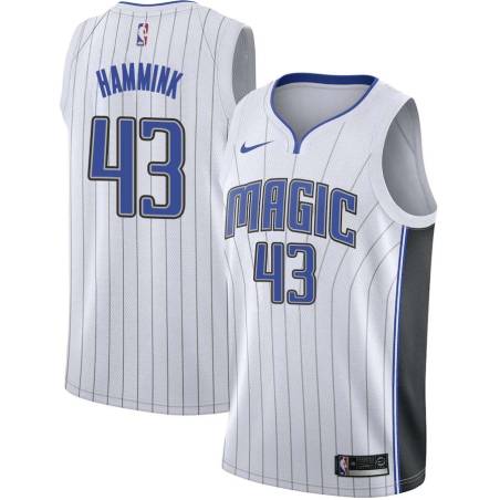 White Geert Hammink Magic #43 Twill Basketball Jersey FREE SHIPPING