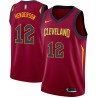 Burgundy Kevin Henderson Twill Basketball Jersey -Cavaliers #12 Henderson Twill Jerseys, FREE SHIPPING