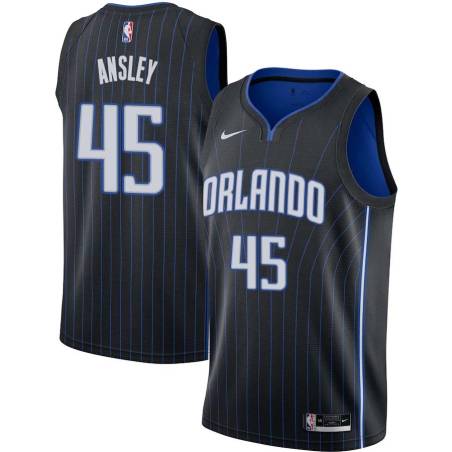 Black Michael Ansley Magic #45 Twill Basketball Jersey FREE SHIPPING