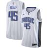 White Michael Ansley Magic #45 Twill Basketball Jersey FREE SHIPPING