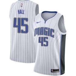 White Donta Hall Magic #45 Twill Basketball Jersey FREE SHIPPING