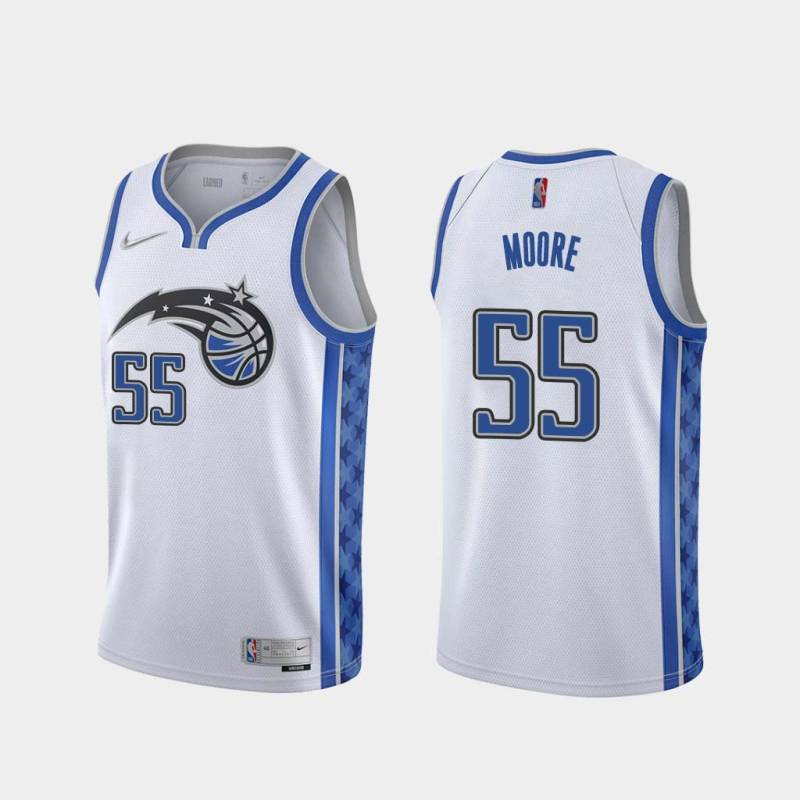 White_Earned ETwaun Moore Magic #55 Twill Basketball Jersey FREE SHIPPING