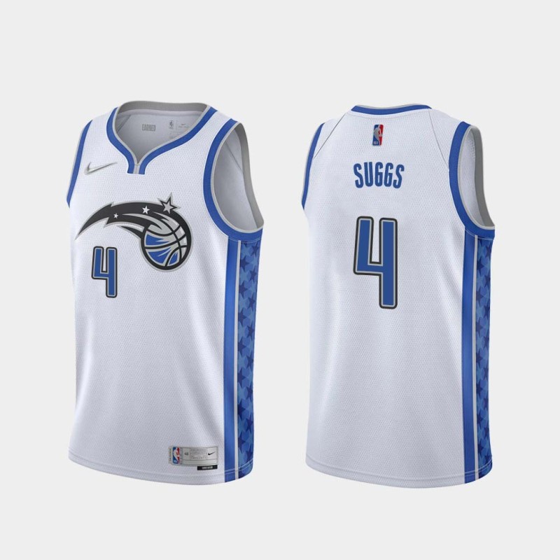 White_Earned 2021 Draft Jalen Suggs Magic #4 Twill Basketball Jersey FREE SHIPPING