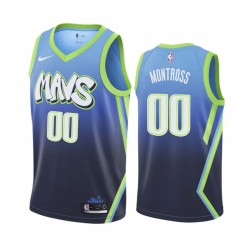 2019-20_City Eric Montross Mavericks #00 Twill Basketball Jersey FREE SHIPPING
