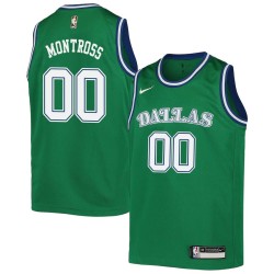 Green_Throwback Eric Montross Mavericks #00 Twill Basketball Jersey FREE SHIPPING
