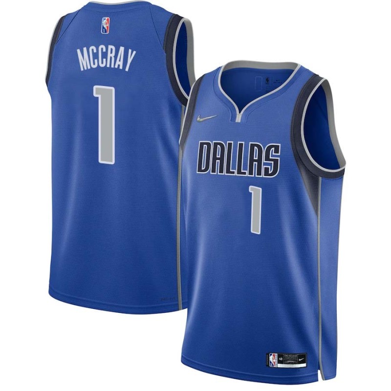 2021-22_Blue_Diamond Rodney McCray Mavericks #1 Twill Basketball Jersey FREE SHIPPING