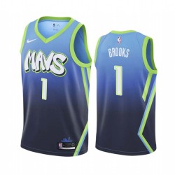 2019-20_City Scott Brooks Mavericks #1 Twill Basketball Jersey FREE SHIPPING