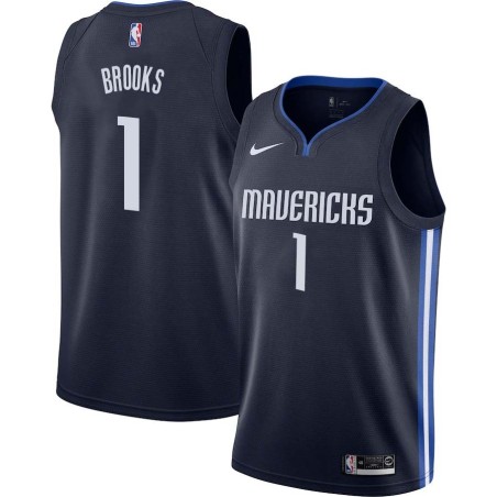 Navy Scott Brooks Mavericks #1 Twill Basketball Jersey FREE SHIPPING