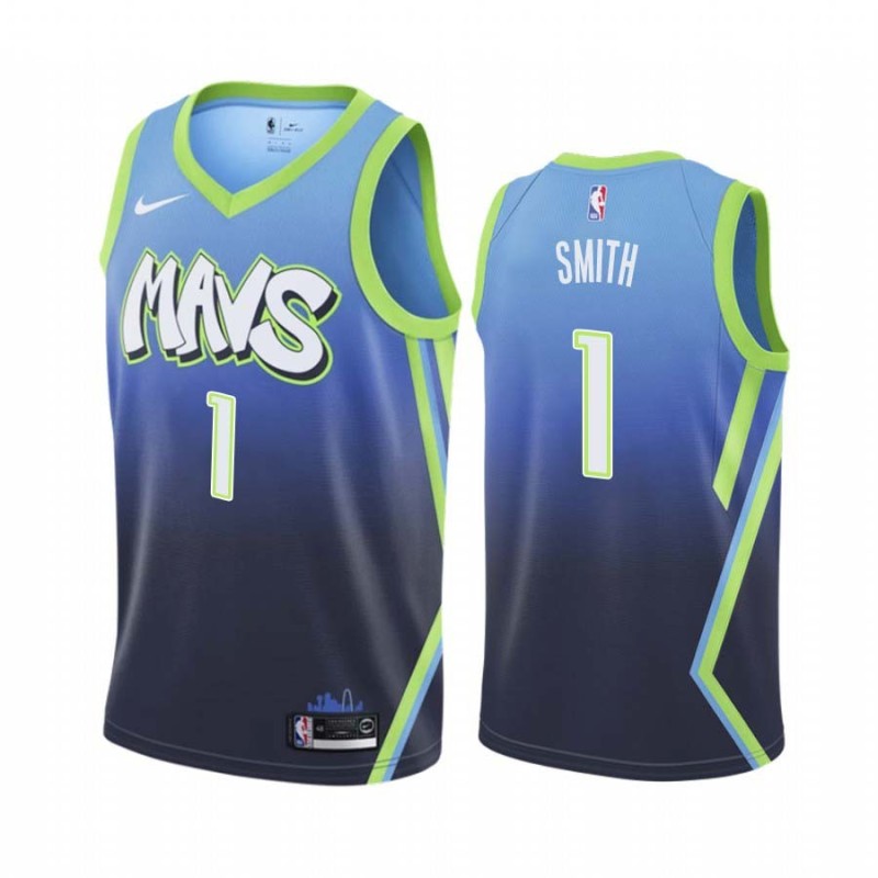 2019-20_City Stevin Smith Mavericks #1 Twill Basketball Jersey FREE SHIPPING